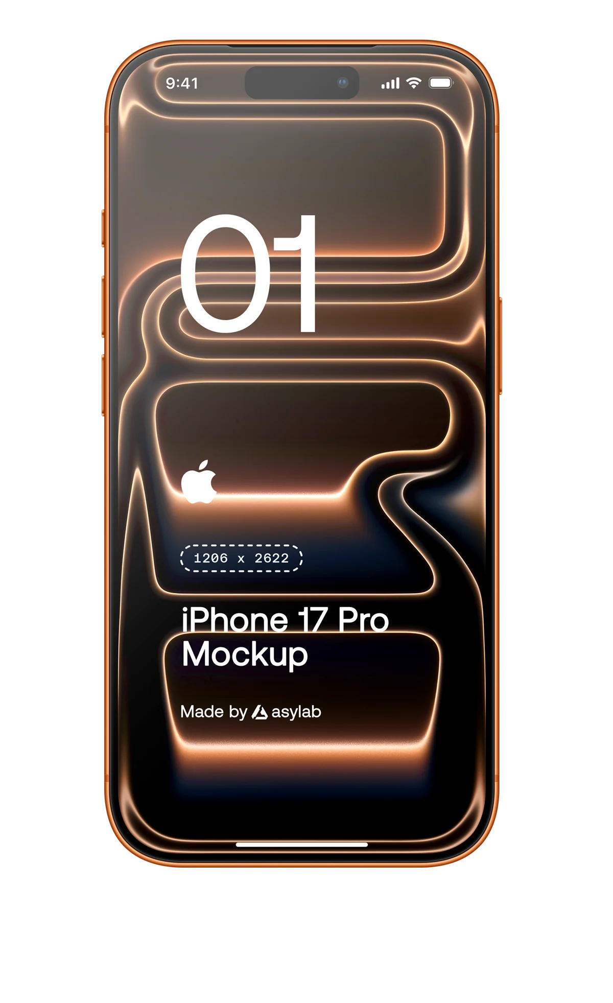 Orange smartphone showing illustrative platform screen